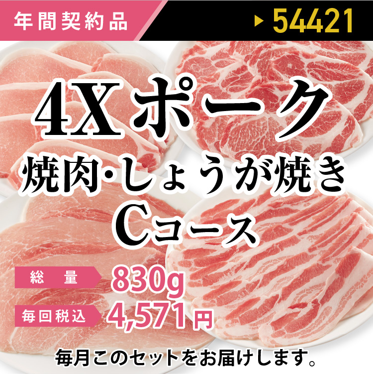 4Ｘポーク焼肉・しょうが焼きCコース